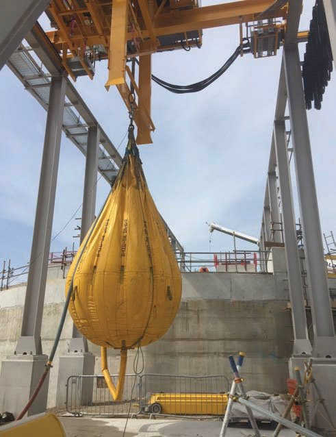 A Water Weights bag was hired to complete dynamic and static load tests on the cab-operated crane