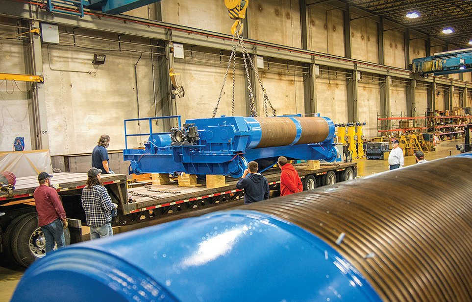 Preparing to ship a hoist from Whiting’s factory