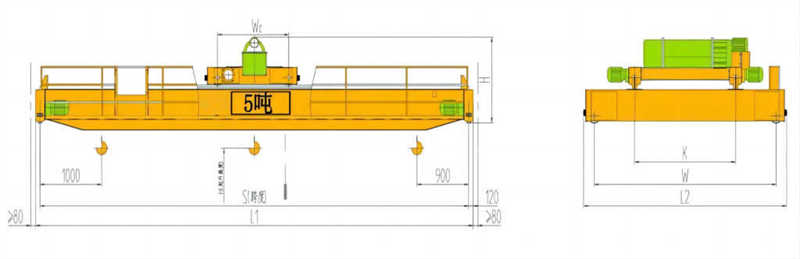 Technical parameters of 5-ton electric hoist double-girder crane
