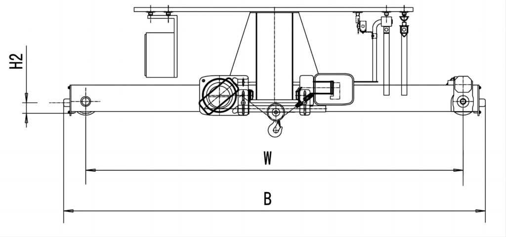 Structural diagram of a 3-ton European single beam crane